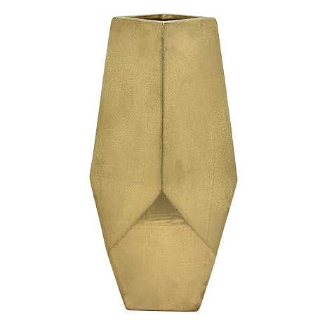 Amazon Com Three Hands 16 Ceramic Vase Gold In Gold Home Kitchen