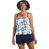 Maxine of Hollywood Womens 3-Tiered Ruffle Tankini Swimsuit Top