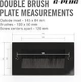 G-PLUG Cable Pass Through Wall Plate Brush Black Double Gang view 7