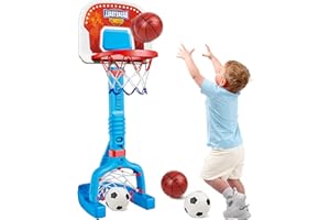 Toddler Basketball Hoop for Ages 1 2 3 4 5, Basketball Hoop for Kids 1-3 3-5 Years Old, Adjustable Indoor Baby Toy Mini Baske
