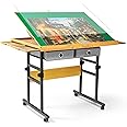 ALL4JIG 1500 Pieces Jigsaw Puzzle Table with Legs, 35.4"x26.4" Adjustable Puzzle Board for Adults, 3-Tilting Angles, Multi-Functional with 4+2 Drawers & Protective Cover
