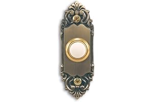 Heath Zenith SL-925-02 Wired Door Chime Push Button, Antique Brass with Lighted Center