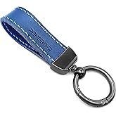 RONGBOER Handmade Double-Sided Cowhide Leather Keychain,Unique Car Key Chain Accessory,Vegetable-Tanned and Nubuck Leather,07