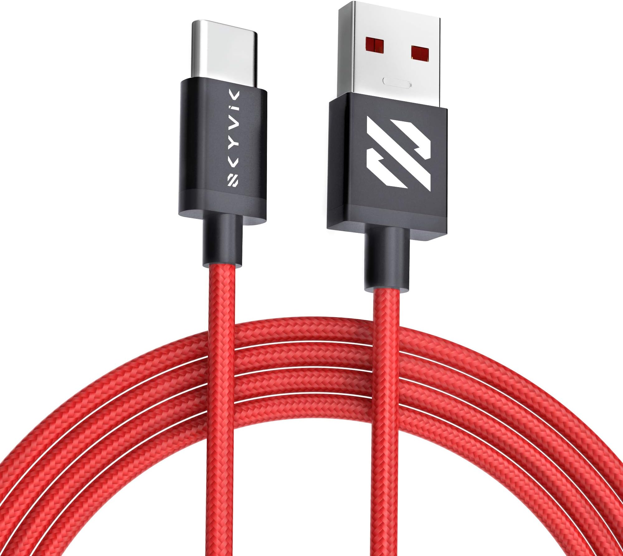 SKYVIK Blaze Nylon Braided Type C Dash/Warp Charging Cable for One Plus 3 3T 5 5T 6 6T 7 & 7 Pro (5V/4A)-1.2 Metre