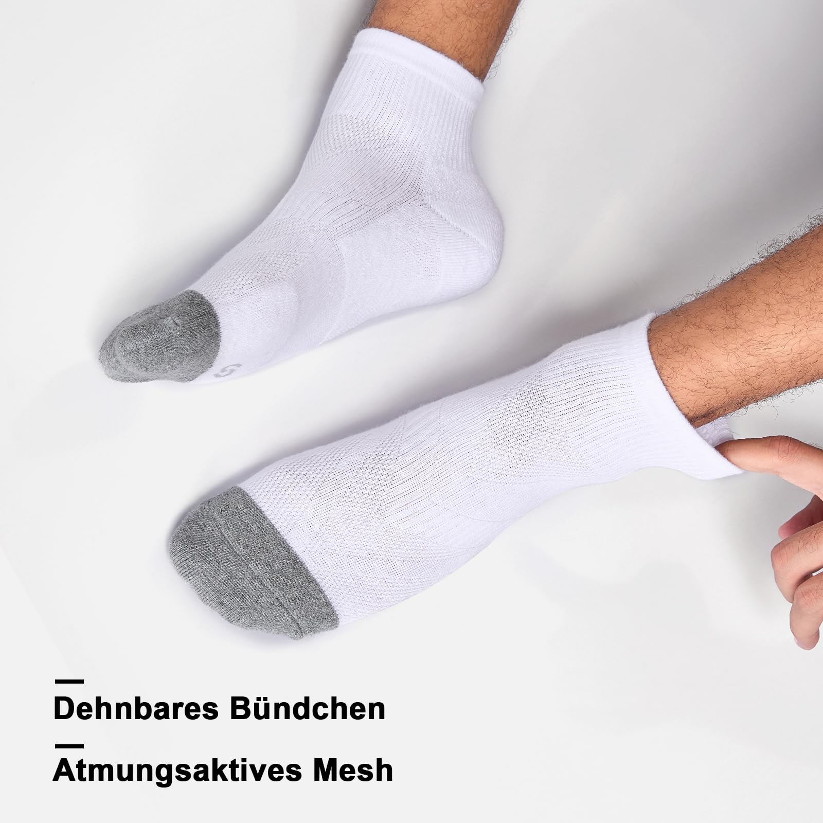 anqier 6 Paar Quarter Sportsocken Herren Damen mit Frotteesohle 7