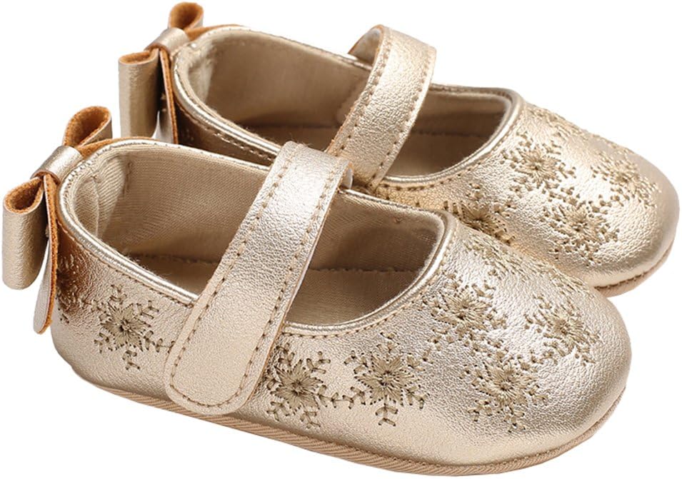 lakiolins Infant Girl Snowflake Mary Jane Flats Princess Baby Dress Shoe Slip-on Crib Shoe
