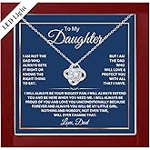 ROMESIA To My Daughter Necklace From Dad With Heartfelt Message, Daughter Birthday Present From Dad, Jewelry Gifts For Graduation for Her From Mom or Daddy, 14K Pendant