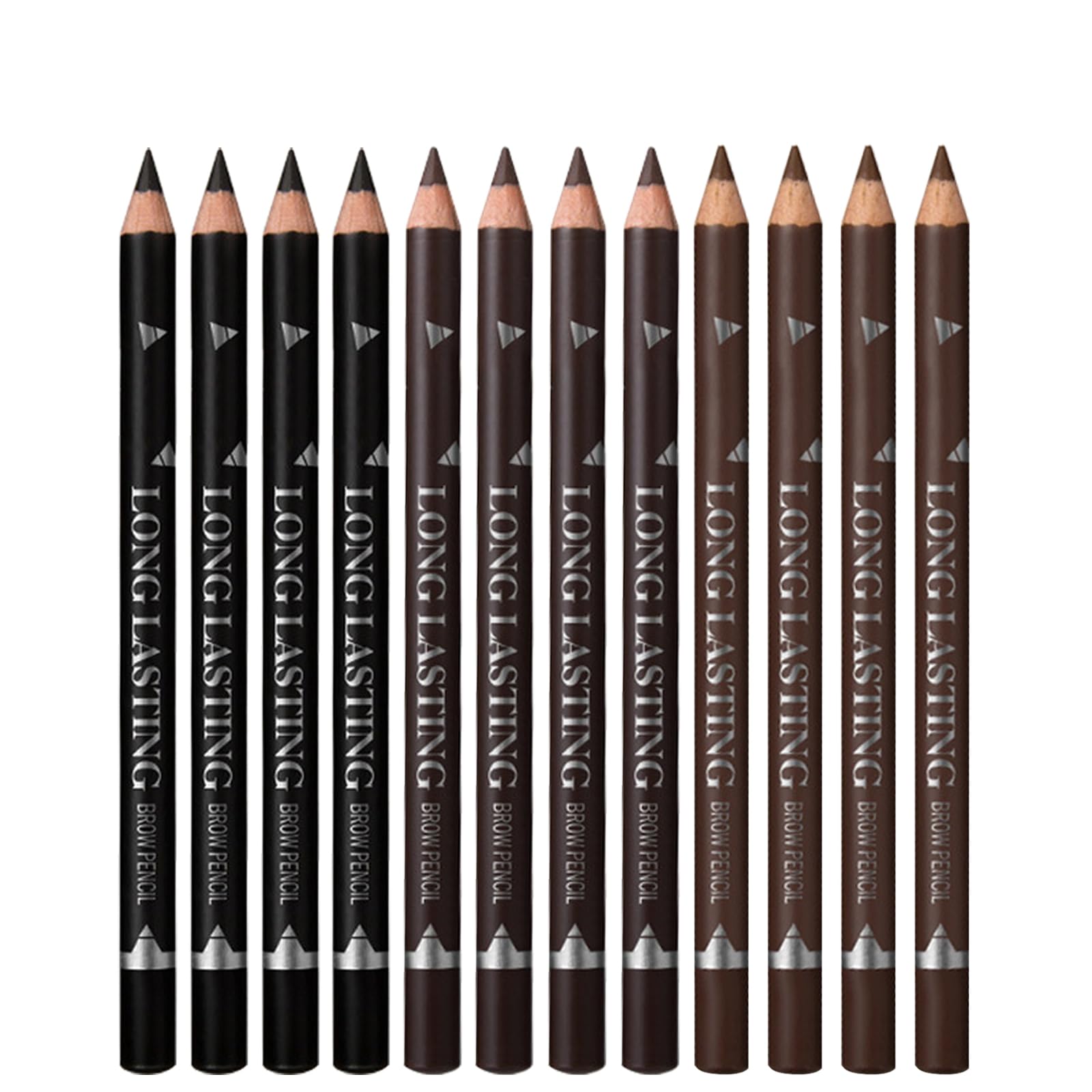 Eyebrow Pens Set, 12 PCS Eyebrow Eyeliner Pencils Set, Waterproof Brow Pencils, Easy Makeup Eyeliner Pens, Natural Looking Long-Lasting Eye Brow Pencils, 3 Colors