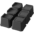 Napnapday Bed Risers 3 Inch Heavy Duty 6 Pack Oversized Bed Furniture Elevators 1,500 lbs Lifts Up Riser for Sofa and Table