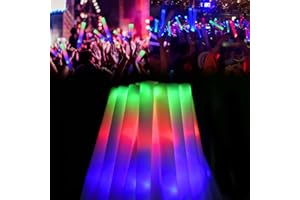 LifBetter Glow Sticks Bulk - 20Pcs LED Foam Sticks Glow Batons with Three Modes Party Flashing Light DJ Wands,for Festivals,Parties, Raves,Concert,Halloween