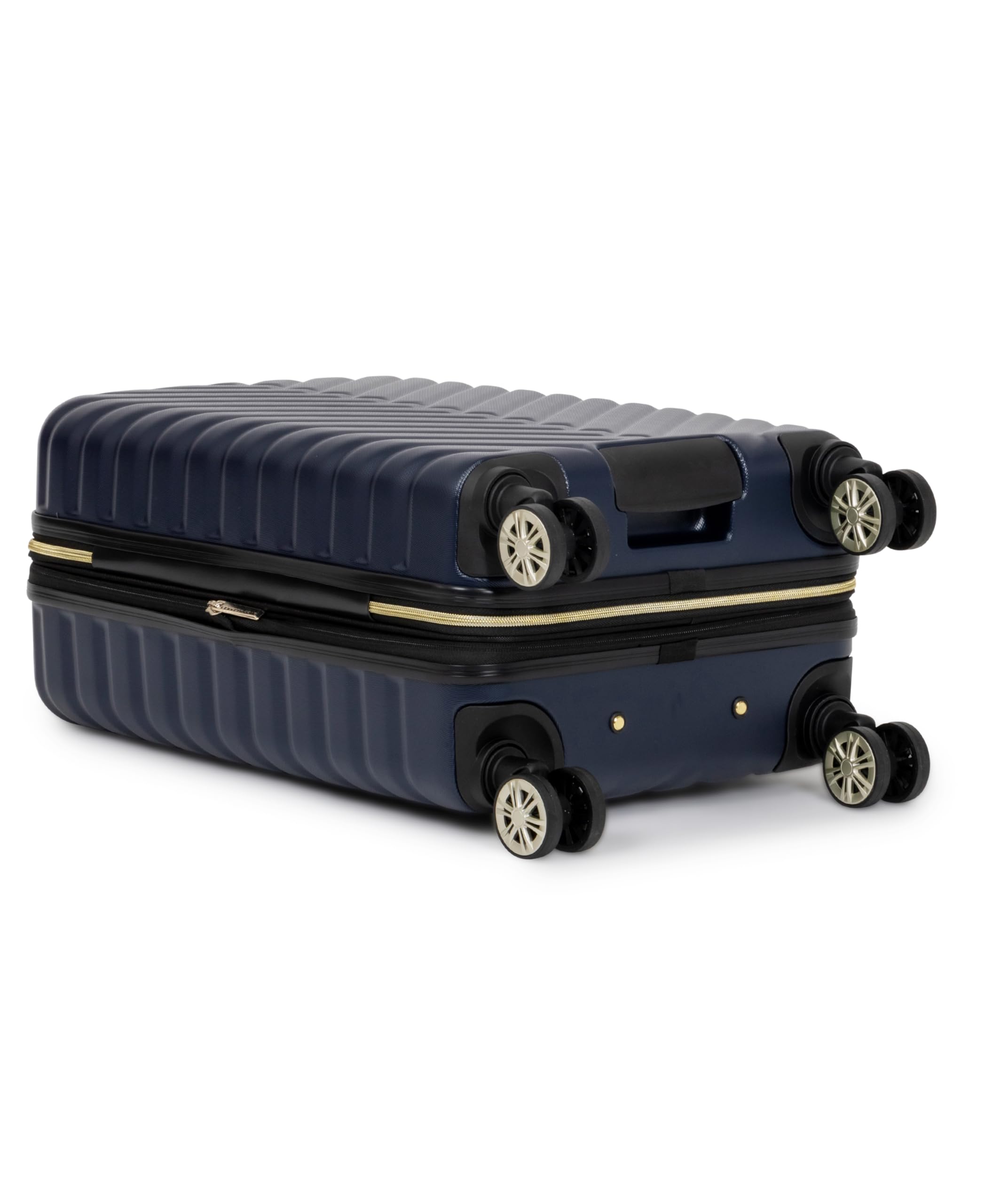 Kenneth Cole REACTION Madison Square Lightweight Hardside Chevron Expandable Spinner Luggage, Navy, 20-Inch Carry On