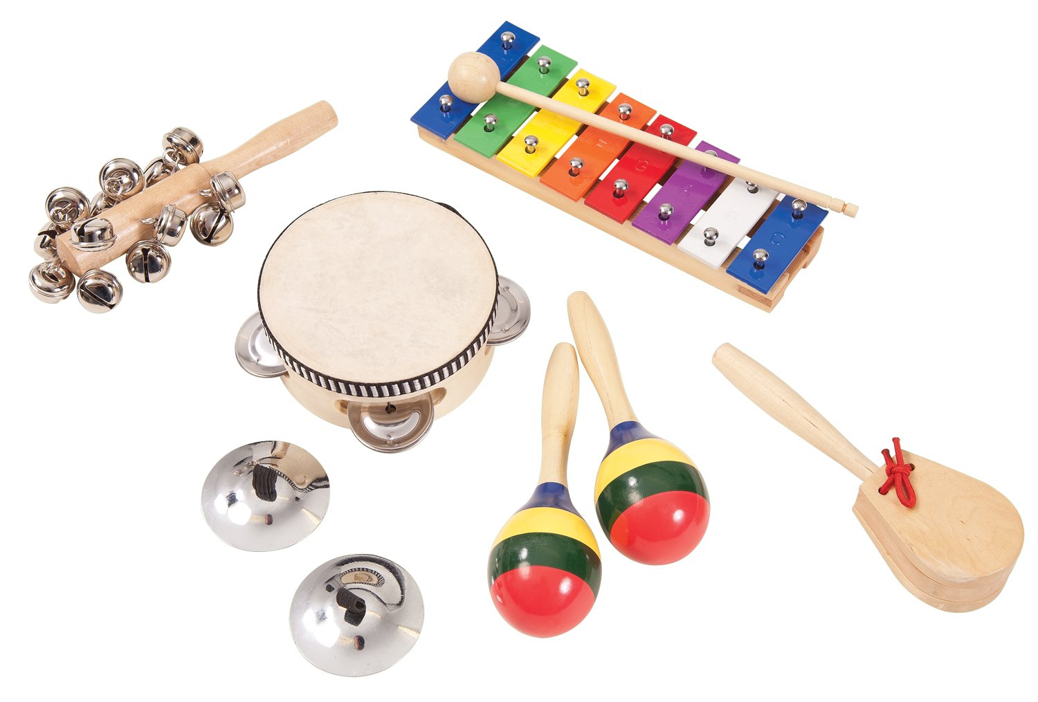 Performance Percussion Music Box includes Tambourine, Maracas and Shakers