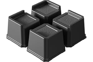 Napnapday Bed Risers 3 Inch Heavy Duty 4 Pack L-Shaped Bed Furniture Elevators 1,500 lbs Lifts Up Riser for Sofa and Table