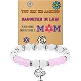 Daughter in Law Bracelet Gifts Daughter in Law Birthday Gifts for Mother Mothers Gift for Daughters Mom Women Stretch Bead Bracelets for Daughters Women Valentines Christmas Birthday Gift Jewelry