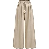 CIDER Women's High Waisted Wide Leg Pants with Pockets Drawstring Palazzo Business Casual Dress Pants Loose Trousers