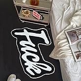 CDHZYQ Fuck Rug Black Bathroom Rugs Funny Bath Mat Washable Rugs Swear Words Cool Bath Mats for Bathroom Rugs for Bathroom (18.9 * 30.7inch)