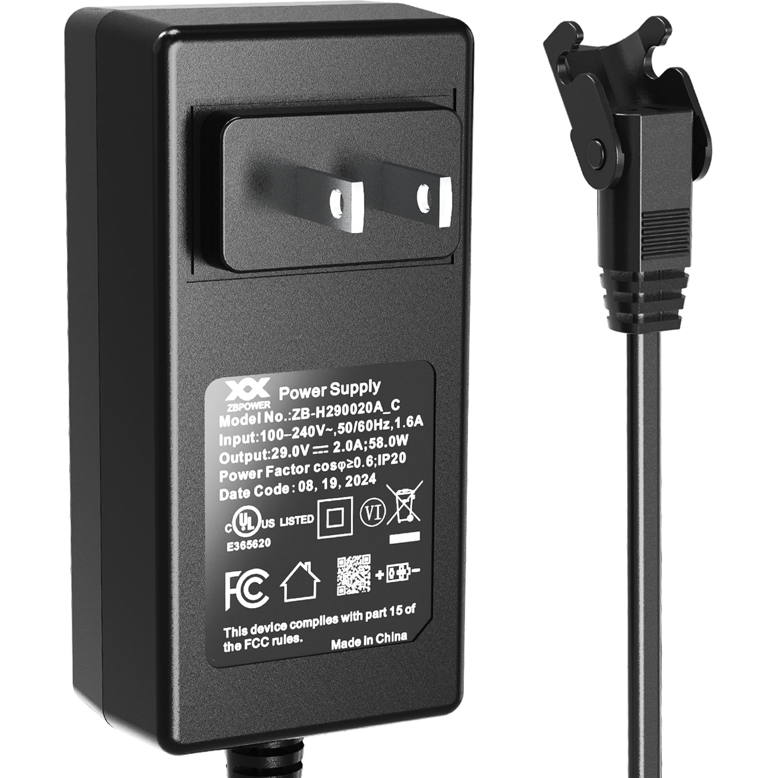 Photo 1 of MineCtrl Recliner Power Supply, Model ZB-H290020A-C ZBPOWER AC/DC Switching Power Supply Transformer 29V 2A Adaptor for Power Recliner, Lift Chair and Adjustable Desk (Straight Connection)