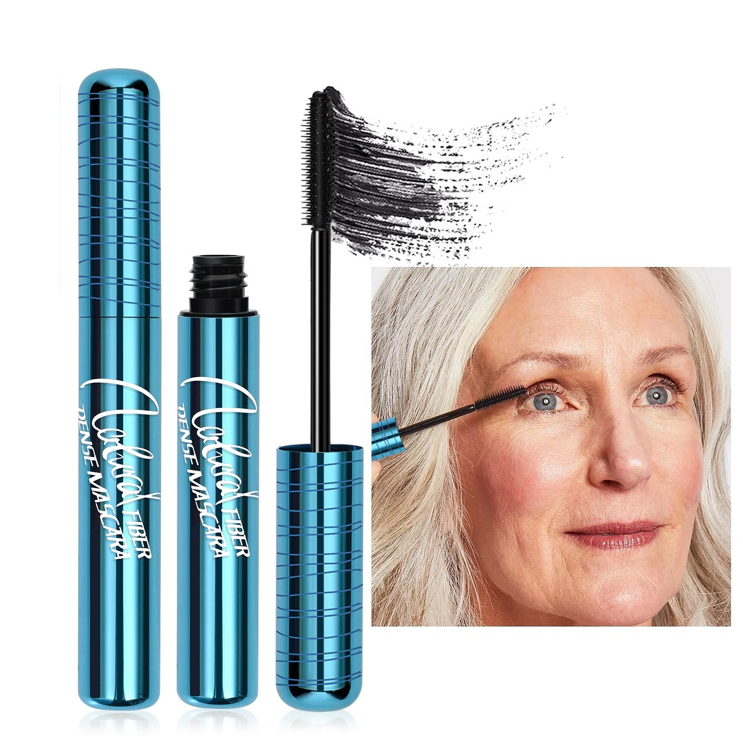 Photo 1 of Volumizing Mascara for Older Women 60 Plus - Lengthening & Thickening Formula, Smudge-Proof, Clump-Free, Waterproof Mascara for Thin Lashes, Ultra-Defining Lash Lift for Mature Eyes (Black, 1)