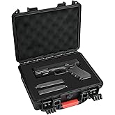 LOTOCASE Gun Case TSA Approved Pistol Case Hard Shell Waterproof with DIY Customizable Pre-cut Foam Insert - Travel Gun Case for Gun Case 9mm