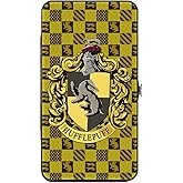 Buckle-Down womens Buckle-down Hinge - Harry Potter Hufflepuff Crest/Heraldry Checkers Golds/Black Wallet, Multicolor, 7 x 4 US