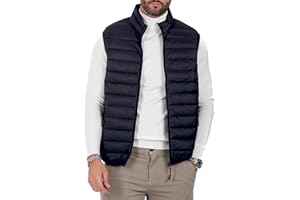 Polu Men's Puffer Vest Lightweight Sleeveless Jacket Full Zipper Outerwear Vest Outdoor Down Vest with Pockets