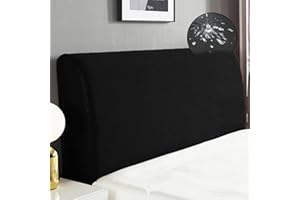 EFELIM Waterproof Headboard Cover Queen King Full Size, Stretch Bed Headboard Slipcover Anti Slip Dustproof Protector Cover for Bedroom Decor (Black,Full:120cm/47in)