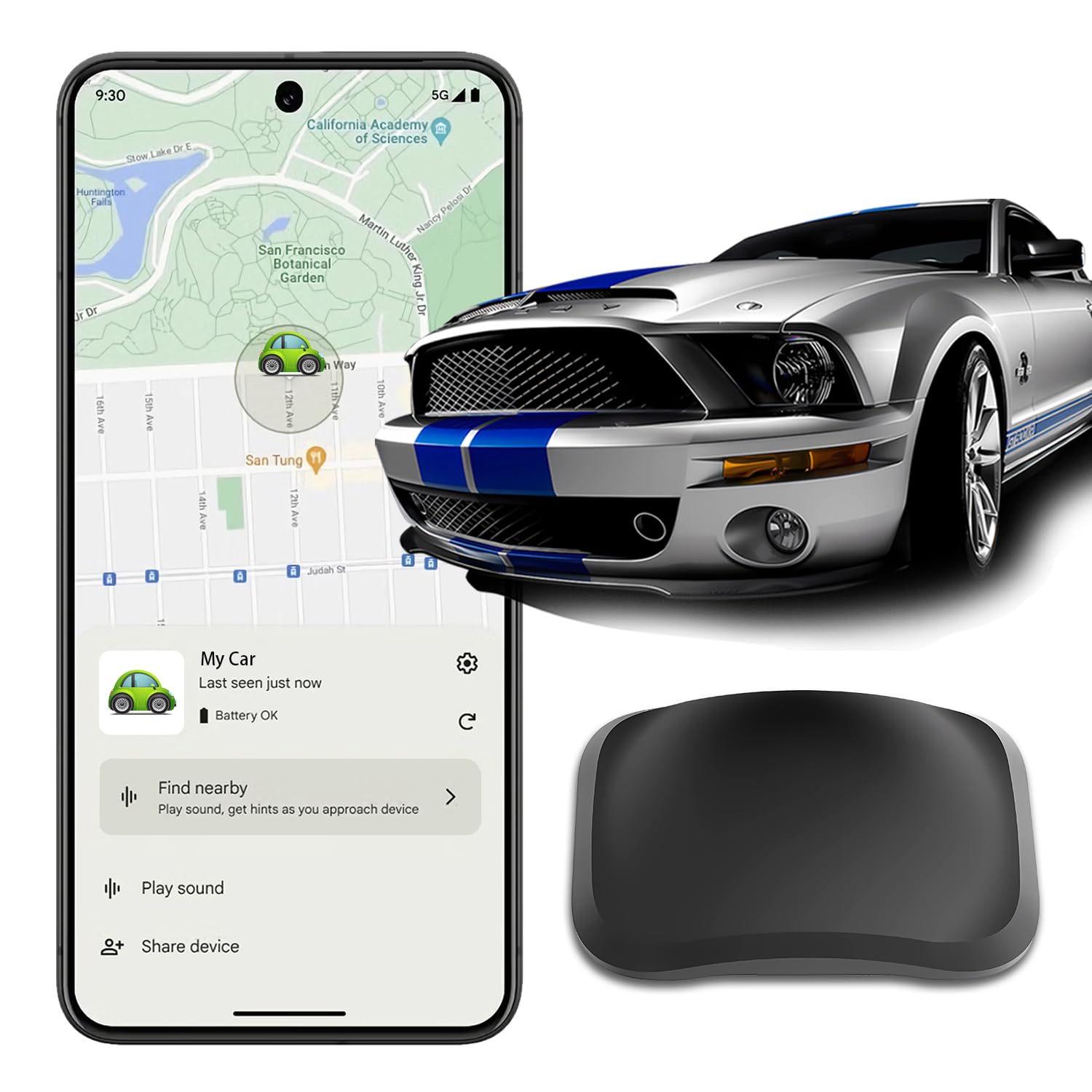 Photo 1 of Real-Time Mini GPS Vehicle Tracker - Waterproof Magnetic Design - No Monthly Fees - Android-Compatible Hidden Car Tracker with Global Coverage - Works Seamlessly with Google Find My Device