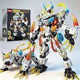 kececo White Tiger Mecha Building Set, 2 in 1 Transformable Tiger Robot Toy for Kids &amp; Teens Ages 8+