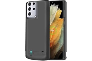RUNSY Battery Case for Samsung Galaxy S21 Ultra 5G, 5000mAh Rechargeable Extended Battery Charging Charger Case, Add 100% Ext