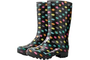DaeRainy Women's Mid-calf Rain Boots Waterproof Non-slip for Gardens,Fishing,Farm,Outdoor Work Boots