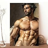HMLZSJ Nude Muscle Male Torso Portrait Art Gay