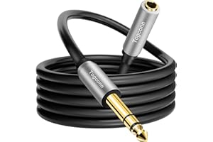 Togconn 1/4 inch Extension Cable 4 Feet, 6.35mm 1/4" TRS Male to Female Stereo Adapter Jack，Quarter inch Headphone Guitar Extension Cable, Hi-Fi Sound, Gold Plated Connectors, Oxygen-Free Copper OFC