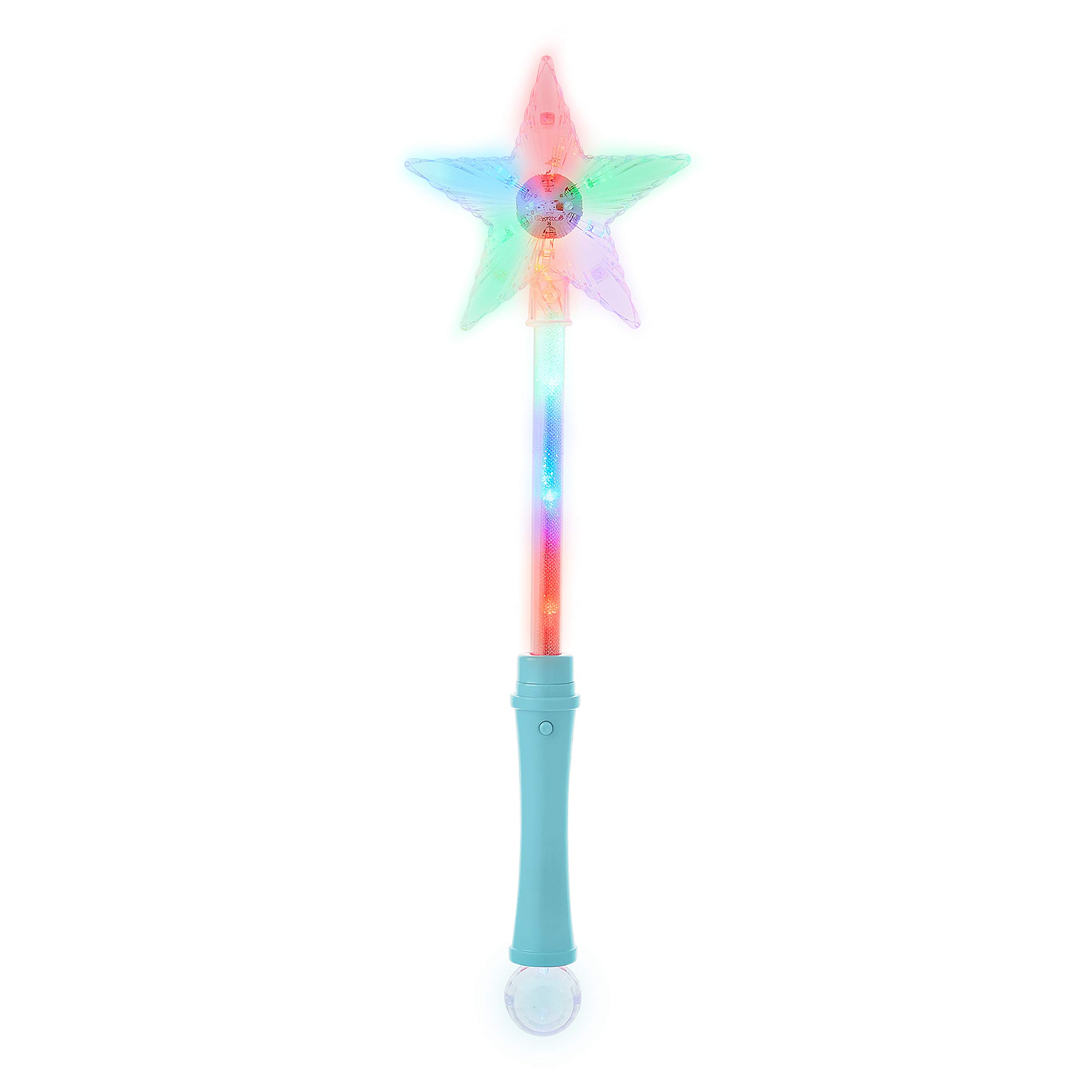 Pack of 1 Blue LED Star Light Up Wand With Flashing Fairy Princess Magic Effects - Premium Party Favors With Disco Ball for Kids — image 1