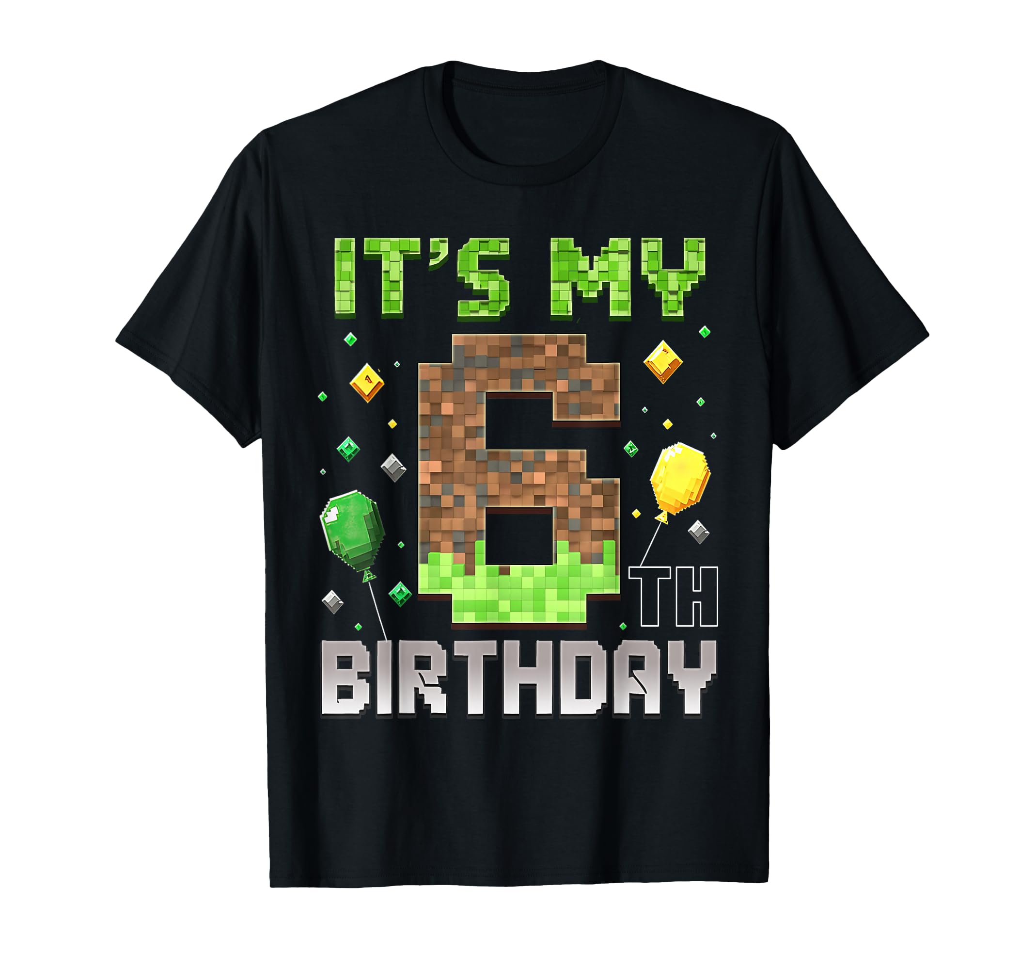 Photo 1 of Kids 6th Birthday Gamer Pixel 6 Years Old Video Game Party T-Shirt - KIDS 6