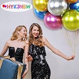 HYKJNBW Metallic Balloon 50 Pack 12 inch Multicoloured Rainbow Balloons view 2