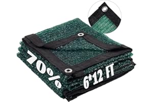 LOVE STORY 6x12FT 70% Green Shade Cloth Sun Shade Net with Grommets Sunblock Net Mesh Tarp for Garden,Plants Cover,Greenhouse and Patio