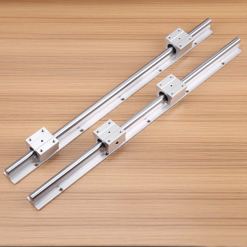 Set of Linear Rails and Bearings - 2Pcs Linear Bearing Rail Slide Guide Shaft Set with 4Pcs SBR12UU Blocks, Liner Sliding Guide Rail 2PCS SBR12-500mm 12MM for Automatic Industry Work