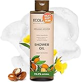 Shower Oil with Organic Argan & Primrose Oil - Moisturizing Body Wash for Women, 95.5% Natural, Vegan, for Sensitive Skin - Deep Hydration & Silky Smooth Feel, 8.5 Fl Oz