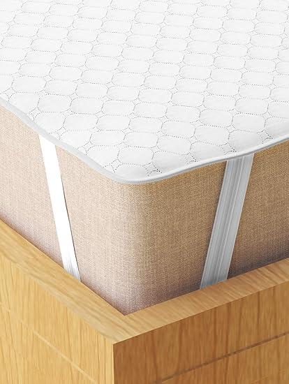 Story@Home Water Resistant & Dust Resistant Pinsonic Quilting 1 Cotton 78 X 60 Inch Mattress (s) Guard Protectors! - Queen, White