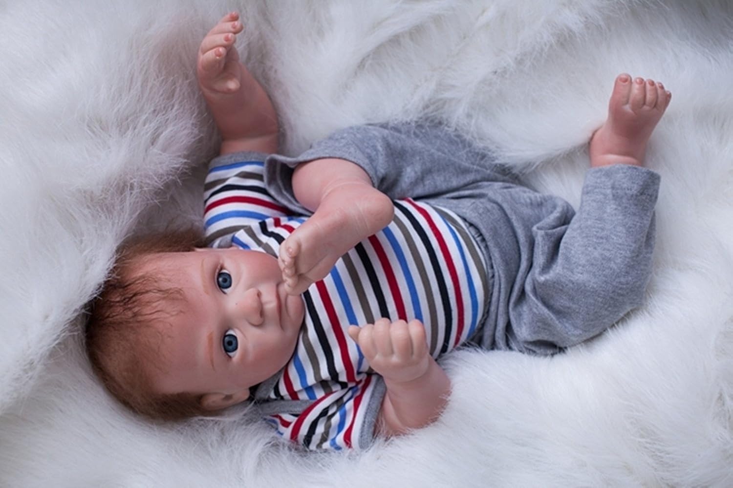 OUBL 22Zoll 55 cm sehr günstig lebensecht Puppe Reborn Baby Dolls Junge