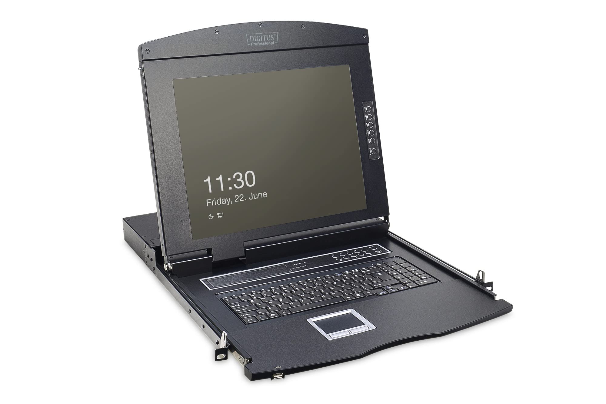 DIGITUS 19 inch KVM console with 17 inch TFT display (4:3), without keyboard module (sold separately), without KVM switch (sold separately), black