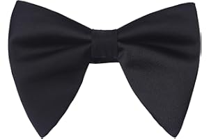 Lovacely Mens Oversized Satin Silk Bow Tie Solid Color Formal Tuxedo Big Bowtie