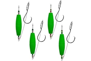 PFEIBK 4 Pack Catfish Rigs for Bottom Fishing, EVA Santee Rig Catfish Floats Rigs Catfishing Equipment Tackle Combo Bait Floats Fishing Bobbers Popping Corks with Circle Hooks