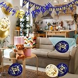 DEARLIVES Navy Blue Gold 18th Birthday Decorations Triangle Flags Banner Sash view 5
