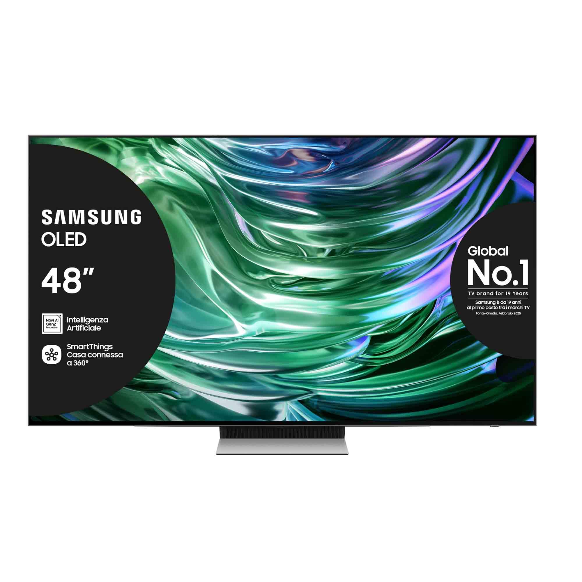 Samsung OLED TV 48" QE48S94DAEXZT, OLED HDR+, Upscaling AI 4K, Processore NQ4 AI GEN2, Motion Xcelerator 144Hz, Design LaserSLim, DVBT-2, Q-Symphony & Dolby Atmos, Carbon Silver 2024 [Amazon EXCL.]
