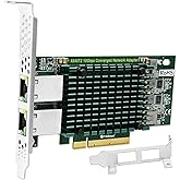 FebSmart PCIE X8 Interface to 2X 10Gbps RJ45 Ports Network Adapter, Intel X540-AT2 Ethernet Controller, 2X 10GbE RJ45 Interface PCIE NIC Card, PCI Express 10GbE Converged Network Adapter (X540T2)