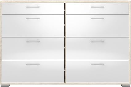 Tvilum 70165akuu Homeline 8 Drawer Double Dresser Oak Structure