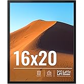 LaVie Home 16x20 Picture Frame for Wall Display, 16x20 Black Picture Frame with HD Plexiglas, 16 x 20 Poster Frame 1 Pack, Display Frame for Vertical or Horizontal, Classic Collection