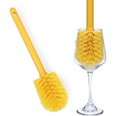 KLEEN HANDLER Goblet Cleaning Brush with Non Scratch Bristles, 1 Pack | 12 Inch Glass Cleaning Brush with Rounded Bristle For Fine Glasswear, Bottles,Tumbler and Mugs