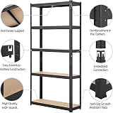 Yaheetech 2-Pack Heavy Duty 5 Tier Shelving Unit 90x30x180cm 175kg/each Black view 5